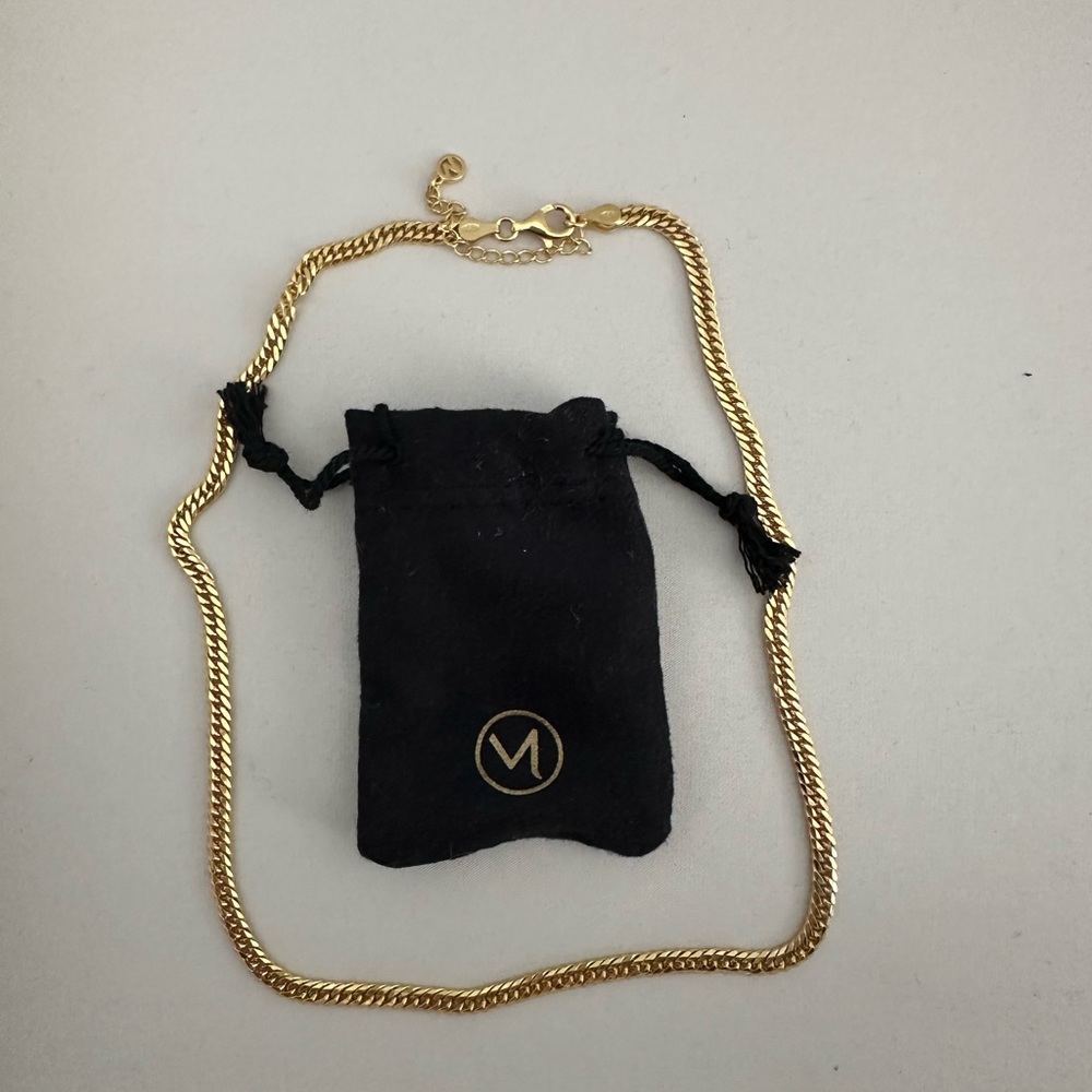 Mejuri double curb chain necklace, gold vermeil.